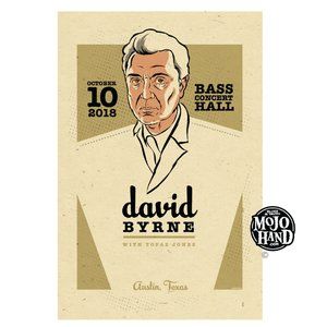 David Byrne tour poster - 2018 - 12"x18" signed by the poster designer